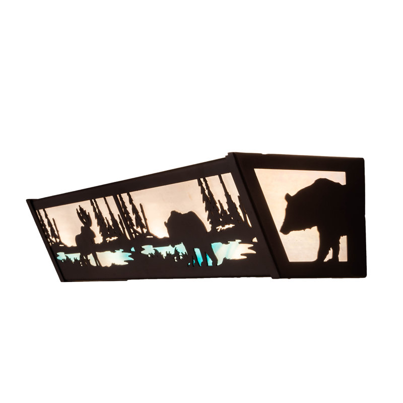 Rustic Lodge 4 - Light LED Vanity Light, Black/Orange
