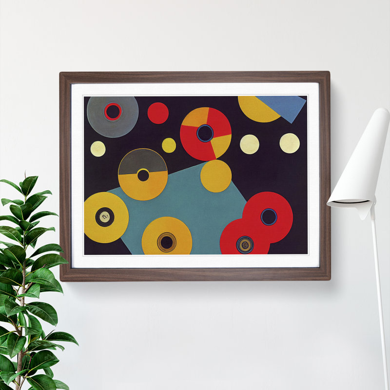 Abstract Cassette Tape - Framed Print, 25cm H x 34cm W x 2cm D, Walnut