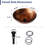Mocoloo 16"L x 16"W Brown Glass Bathroom Sink Tempered Glass Circle Artistic Bathroom Sink with Pop-up Drain-124049127-124049122