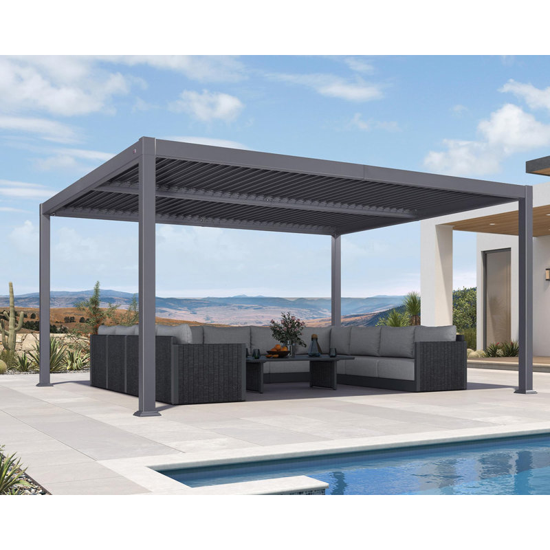 15 pi L 13 pi. Pergola à persiennes en aluminium