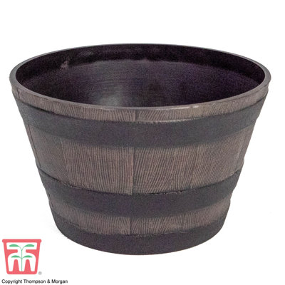 Khaldoun Plant Pot Medium Wooden-effect Barrel (x10)