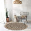 Argenis RoundBoho Jute-Look Beige Black Area Rug-2132449103