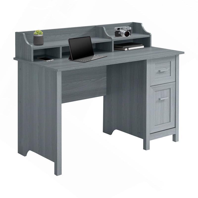 Bureau classique avec rangement, gris