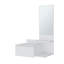 Meuble-lavabo flottant mural avec miroir Elgin, finition en mélamine blanche