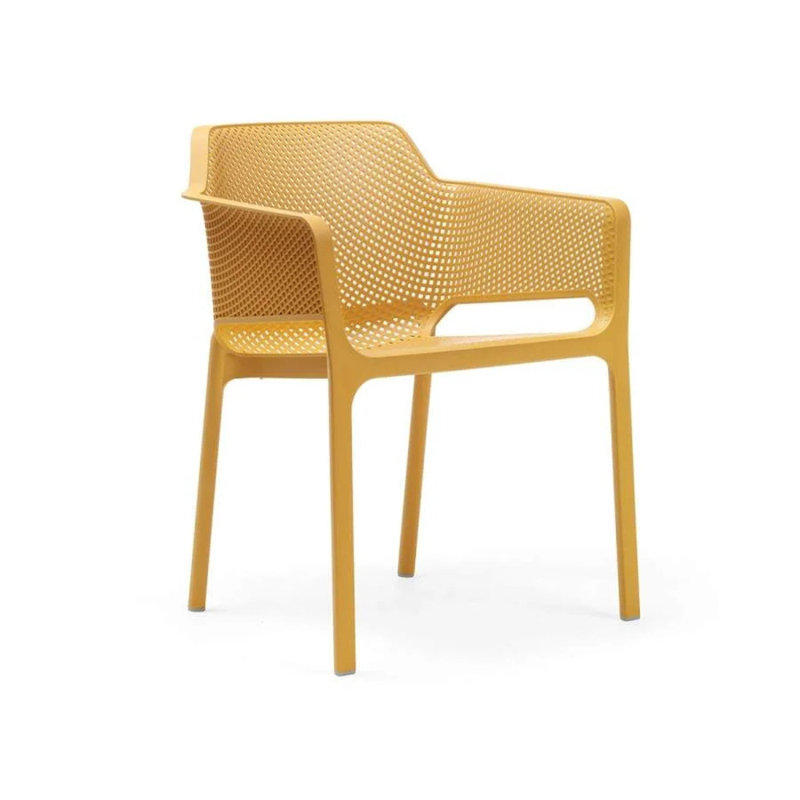 Net Outdoor Dining Armchair, Yellow