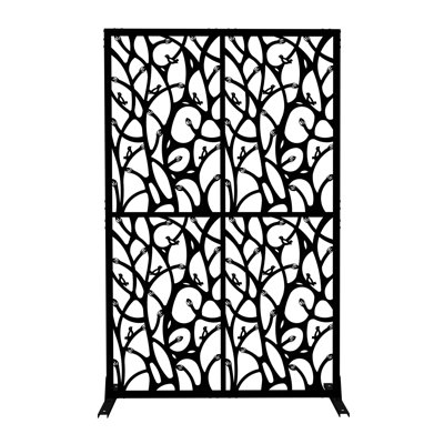 W3.8Ft X H6Ft Bird-Shaped Outdoor & Indoor Decorative Metal Privacy Screen Divider by Red Barrel Studio