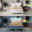 Structure de lit avec station de charge, lumières DEL, tête de lit tapissier, étagère de rangement à 2 niveaux-1040662033-1071383132