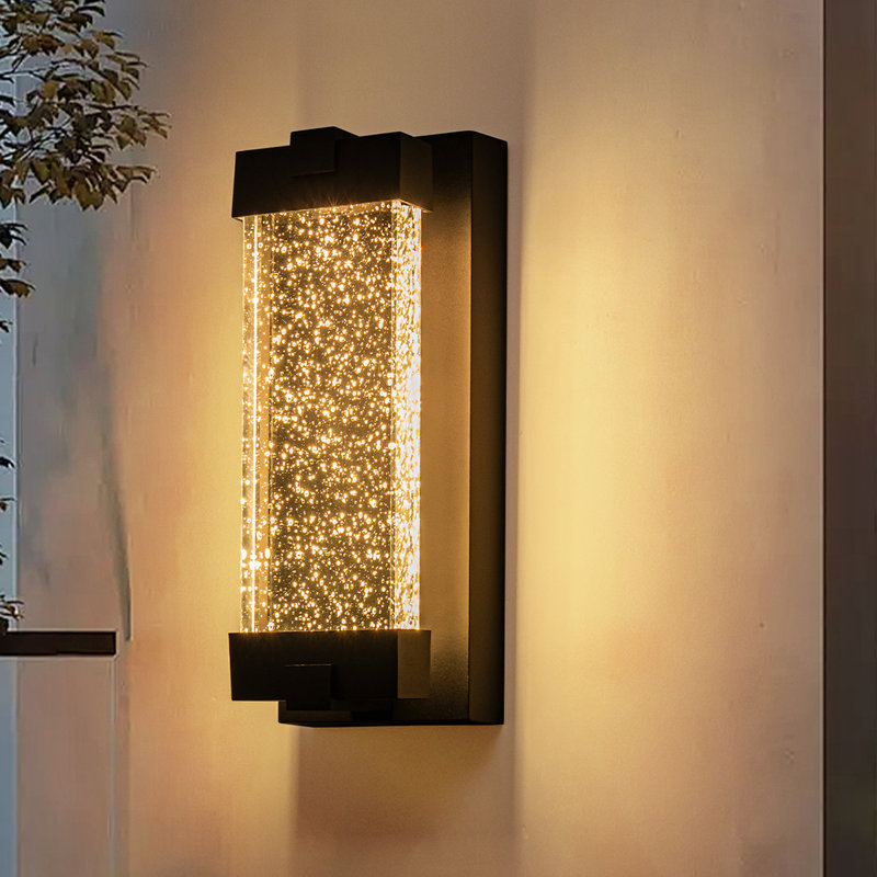 Applique murale encastrée en cristal à 1 lumière DEL à intensité variable, H 13 po x l 5 po x P 4,3 po