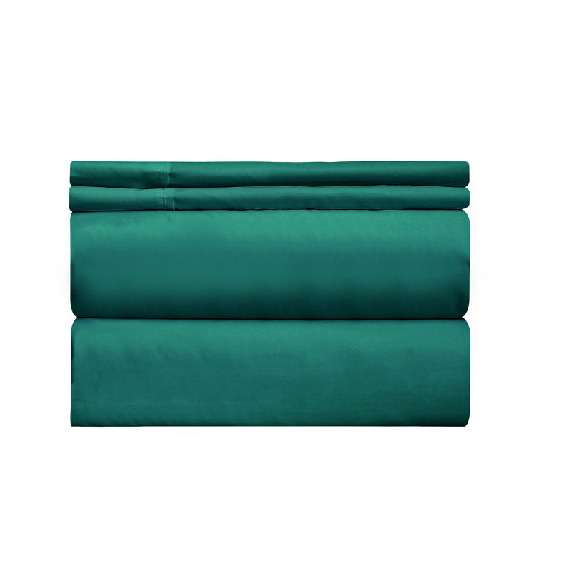 Microfiber Sheet Set, Hunter Green, Queen Sheet Set with 2 Pillowcases