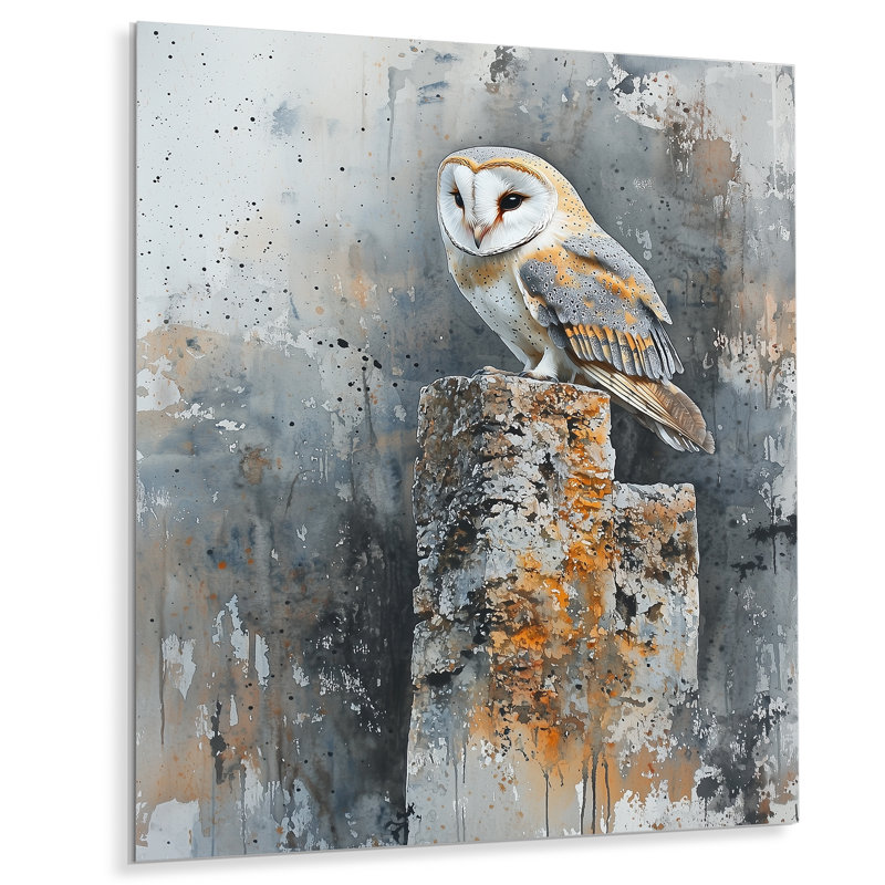 Cueva - hibou, impressions sur métal, H 32 po x l 16 po