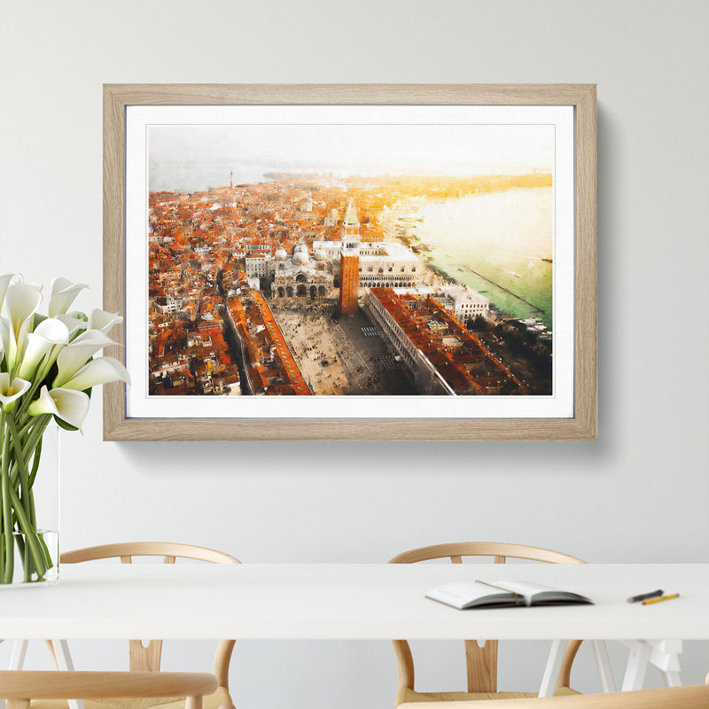The City of Venice in Italy - Picture Frame Painting Print, Oak Framed, 62cm H x 87cm W x 2cm D