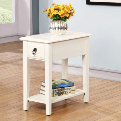 1 table d'appoint de 23 pouces de hauteur avec 1 tablette pour une utilisation polyvalente dans les tiroirs en bois massif et les bureaux à domicile