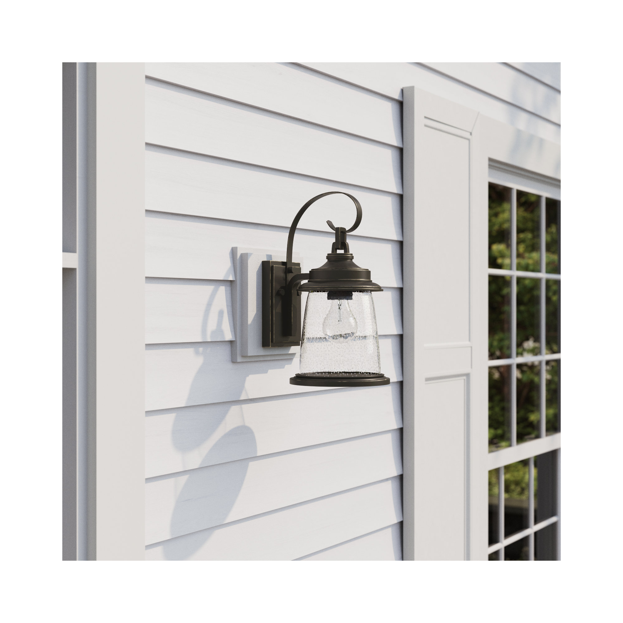 Single Light Bell Outdoor Wall Light, 16" H x 8.63" W x 10.25" D, Antique Bronze
