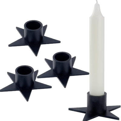 4 pièces de bougeoirs à chandelle noire Pentagram