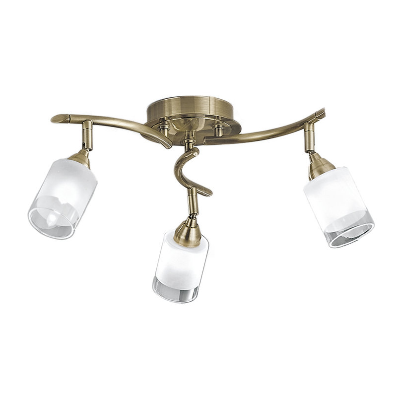 Saniyah Glass Spotlight, Satin / Shiny Brass