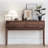 Mid-Century Modern Walnut Rectangular Storage Console Table-111990748