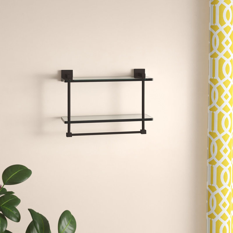 Haranu 2 Piece Tiered Shelf with Towel Bar, Oil Rubbed Bronze, 11.7" H x 16" W x 5.7" D