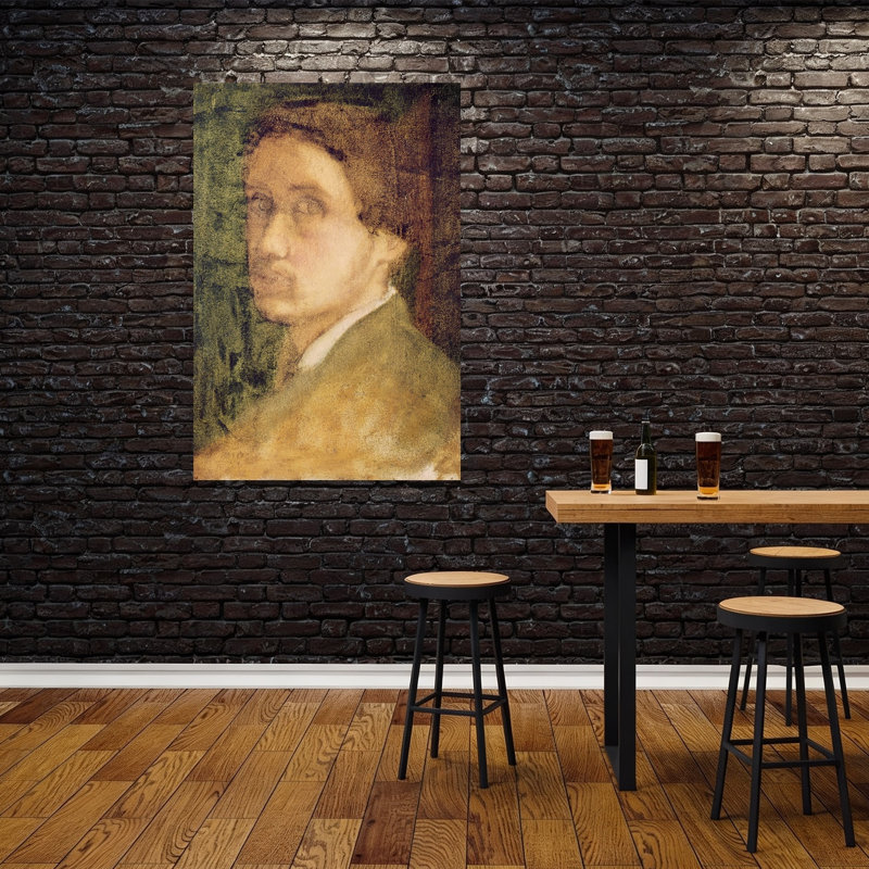 Autoportrait, vers 1852. Estampe d'art mural abstraite contemporaine., H 60 po x l 40 po