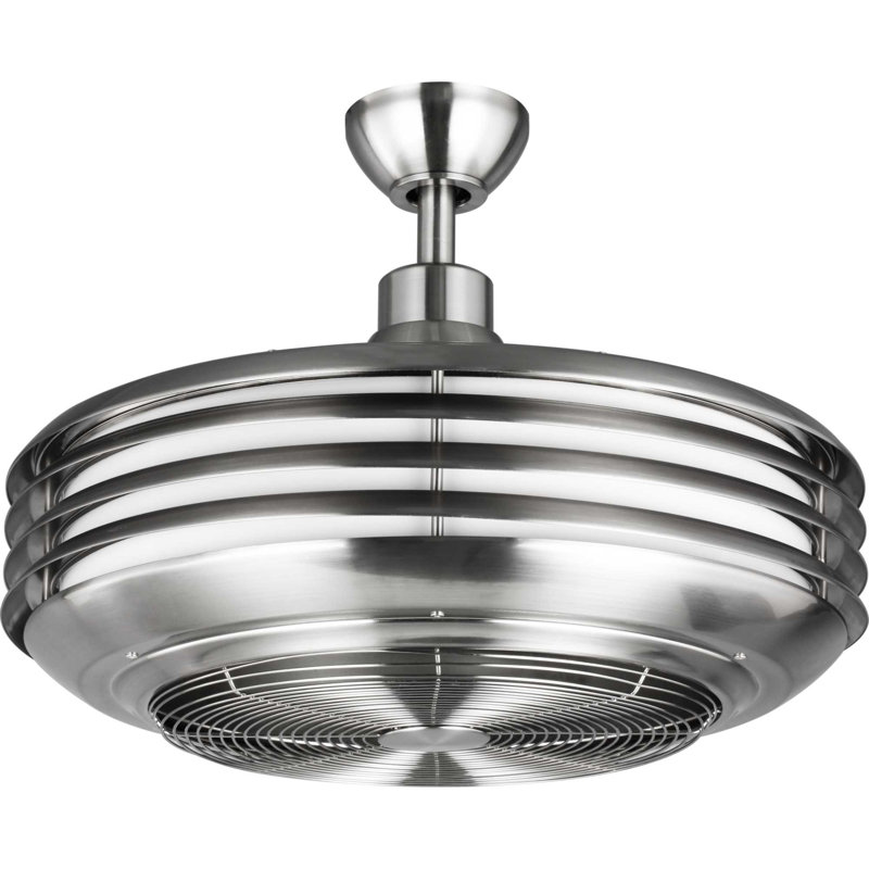 Angelise 22.88'' Ceiling Fan with LED Lights, Brushed Nickel