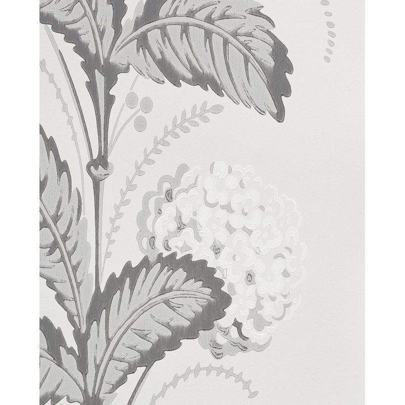Hydrangea Drape Wallpaper, Grisaille