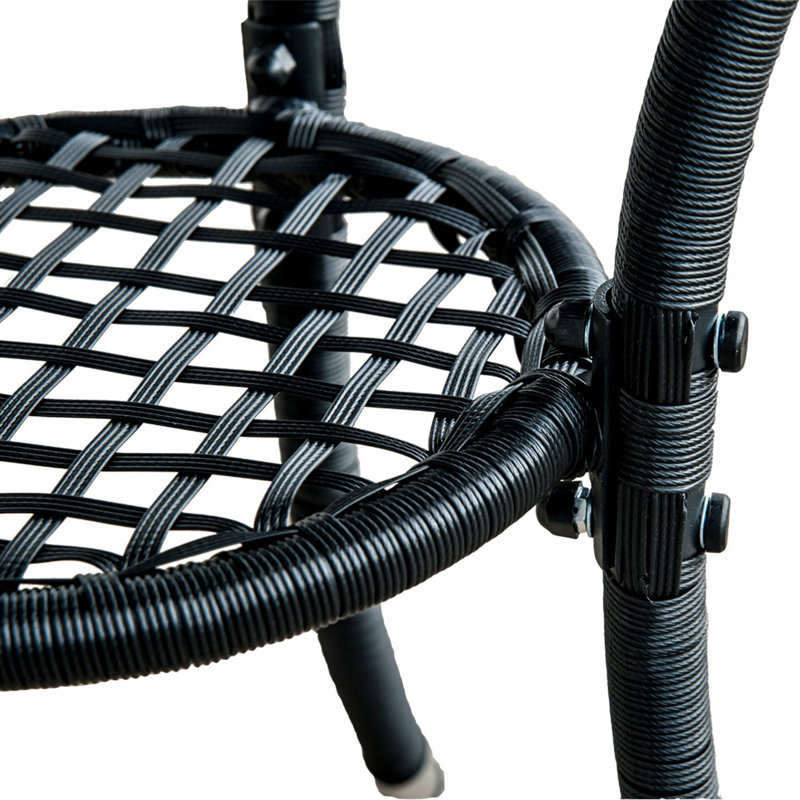 2 - Person Patio Dining Set with Square Table , Cushions Included, Black
