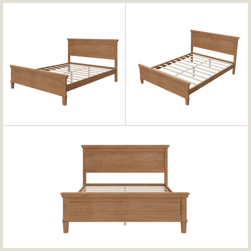 Bed Frame Platform with Headboard, Full, Seadrift