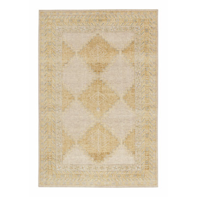 Distressed Homage Hand Knotted Wool Geometric Area Rug