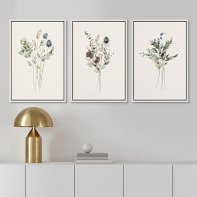 Minimal Botanical " Wildflower Bouquet " 3 - Pieces