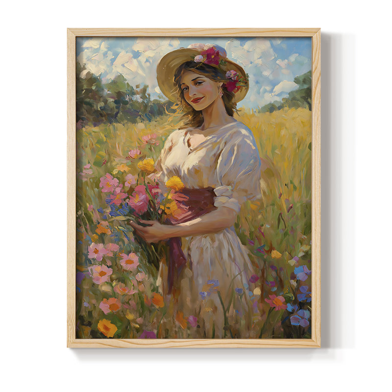 Reproduction encadrée WOMEN Series CCXCIV - bois massif, Naturel, H 15 po x l 12 po
