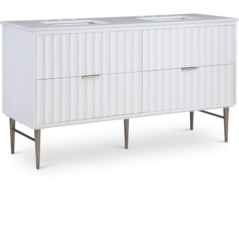 Meuble-lavabo de 60 po Miha, Chrome