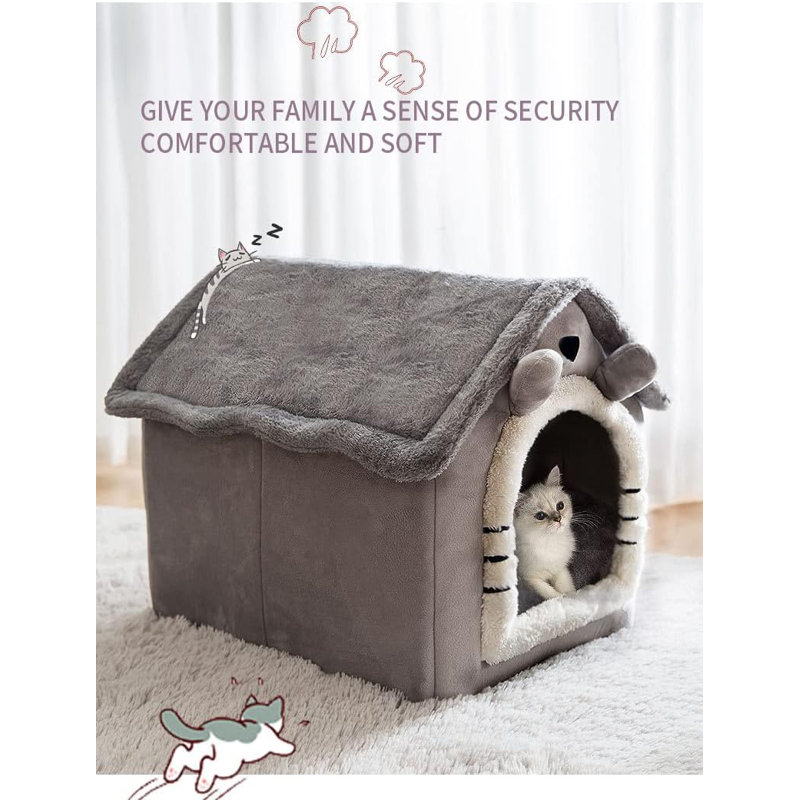 Maison pour animaux de luxe à double toit, L 15,4 po x l 19,3 po