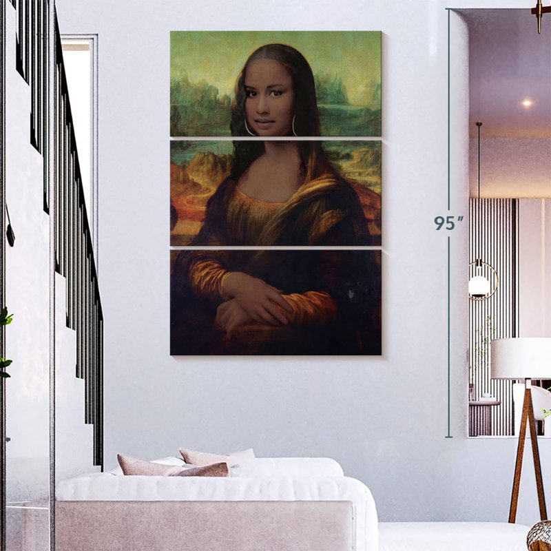 Leisha Mona Lisa d'inspiration afro-américaine, H 74 po x l 48 po
