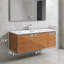 Eliason 48 po L x 21 po P 1 porte et 2 tiroirs Meuble-lavabo mural avec évier simple et Comptoir en Surface solide blanc