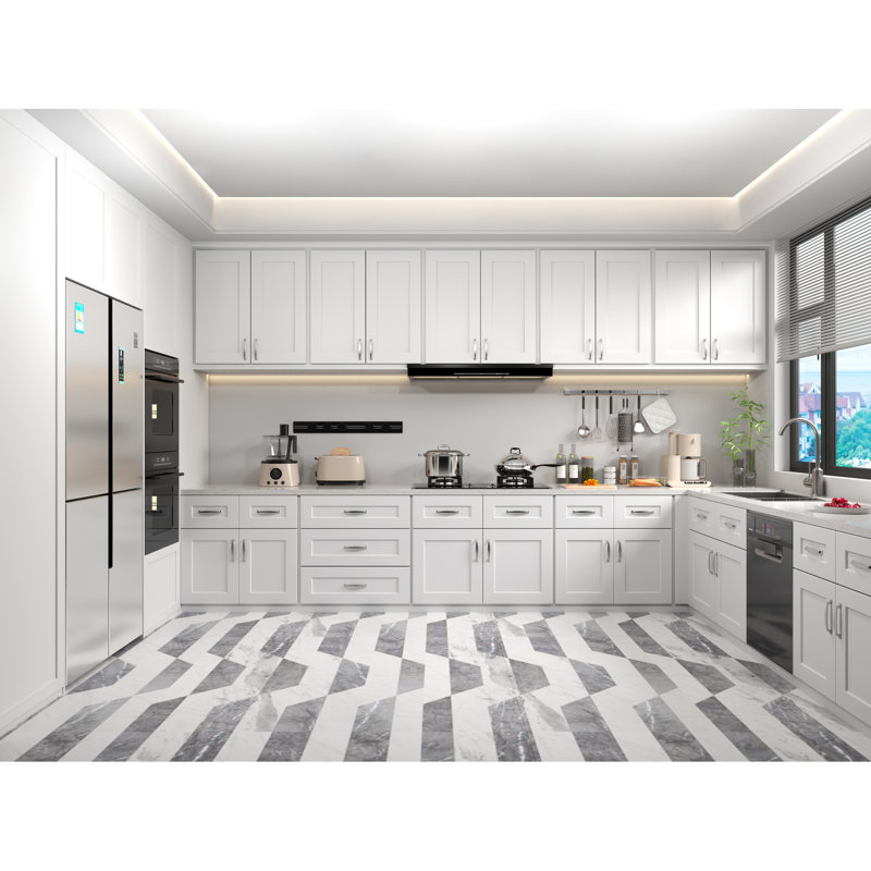 Armoire murale réglable en bois massif blanc pour bureau, salle de bain, garage - porte simple, l 12 po x P 42 po, style Shaker, porte de garage facile à nettoyer, multifonctionnel