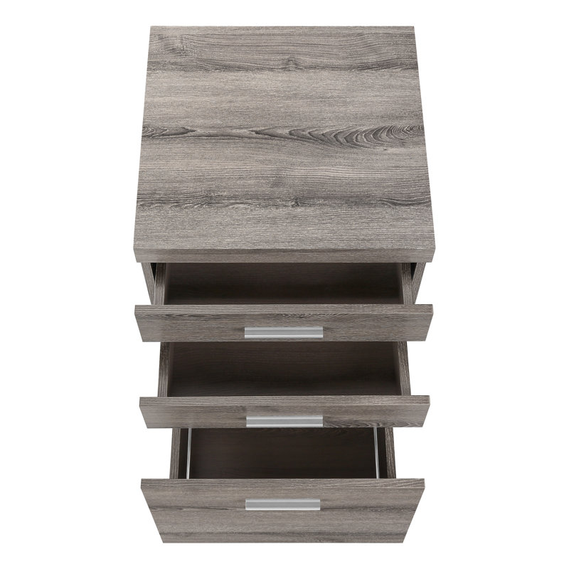 Classeur moderne avec roulettes, rangement, taupe, roulettes de style bureau, tiroirs, stratifié taupe,