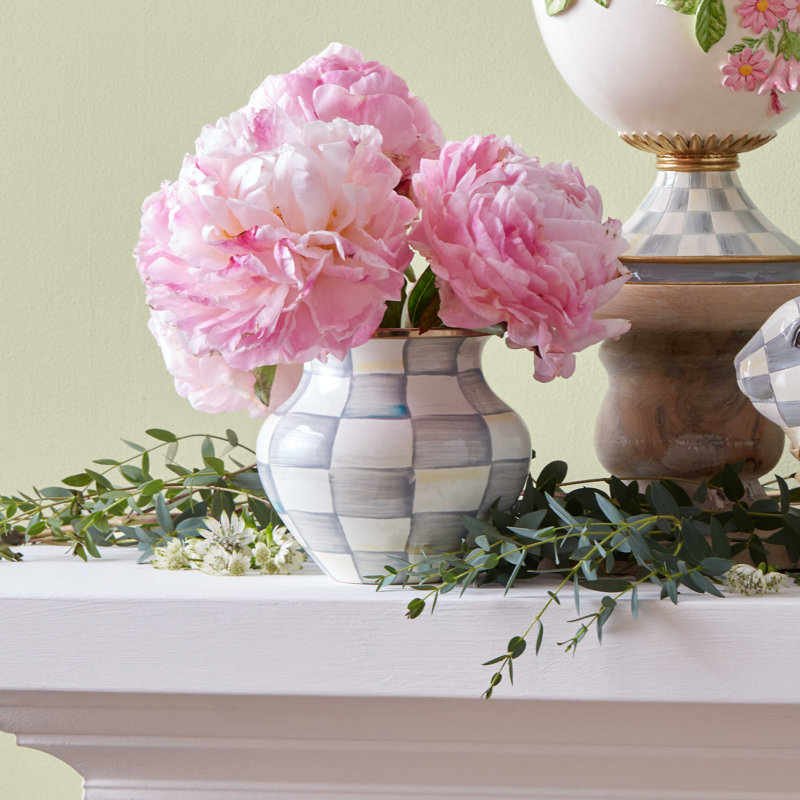 Sterling Check® Enamel Vase