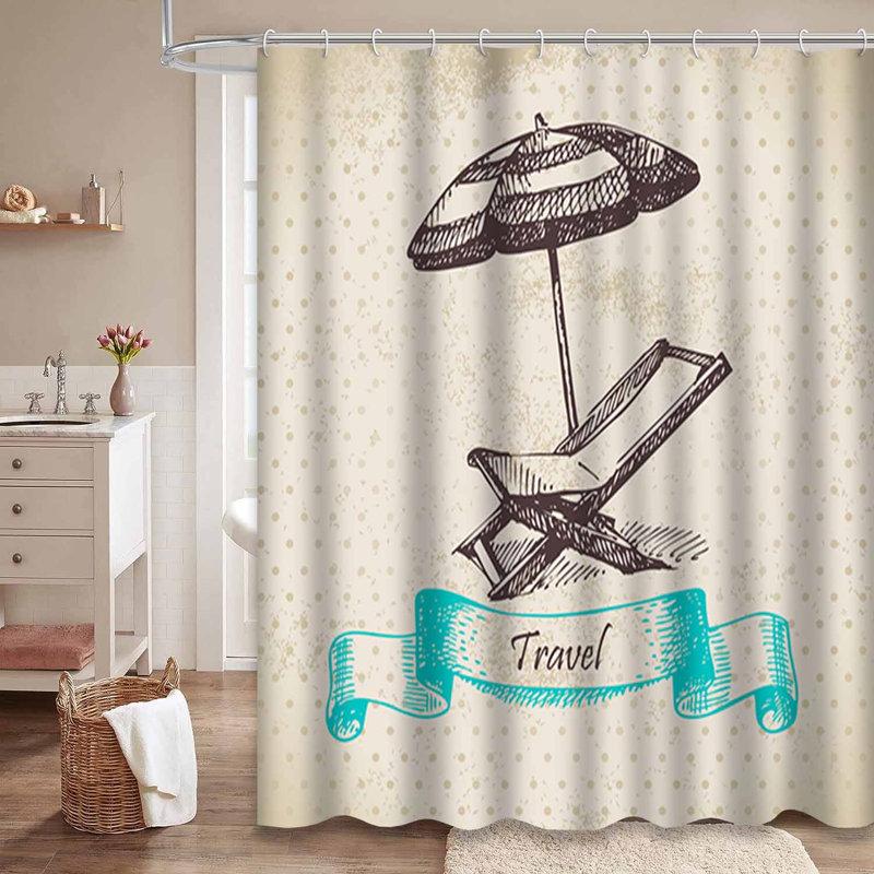 Rideau de douche imperméable à l'eau avec 12 crochets, L 72 po x l 72 po
