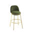 Tabouret de bar rembourré de luxe moderne avec dossier ergonomique et repose-pieds circulaire, ensemble de 2