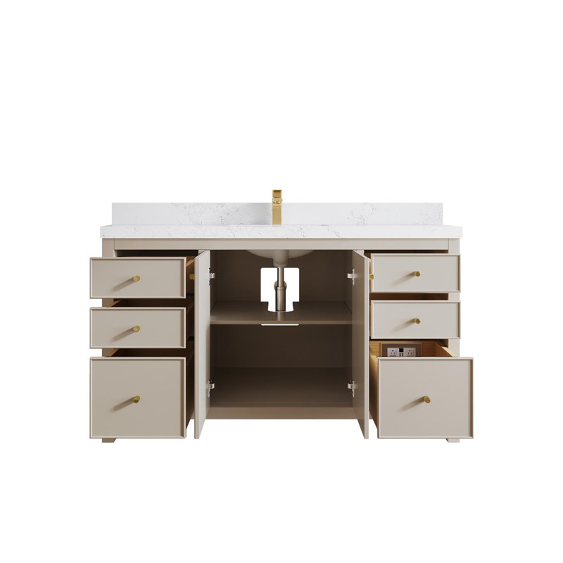 Meuble-lavabo simple 60 po avec plateau Chicago, Empira