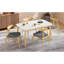 Ensemble de salle à manger ergonomique confortable en bois d'hévéa de style Mid-Century pour une utilisation multi-scène