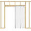 Porte coulissante avec passe-tringle 32 po x 80 po à 2 panneaux blancs avec trousse de quincaillerie et fermeture en douceur-118659073