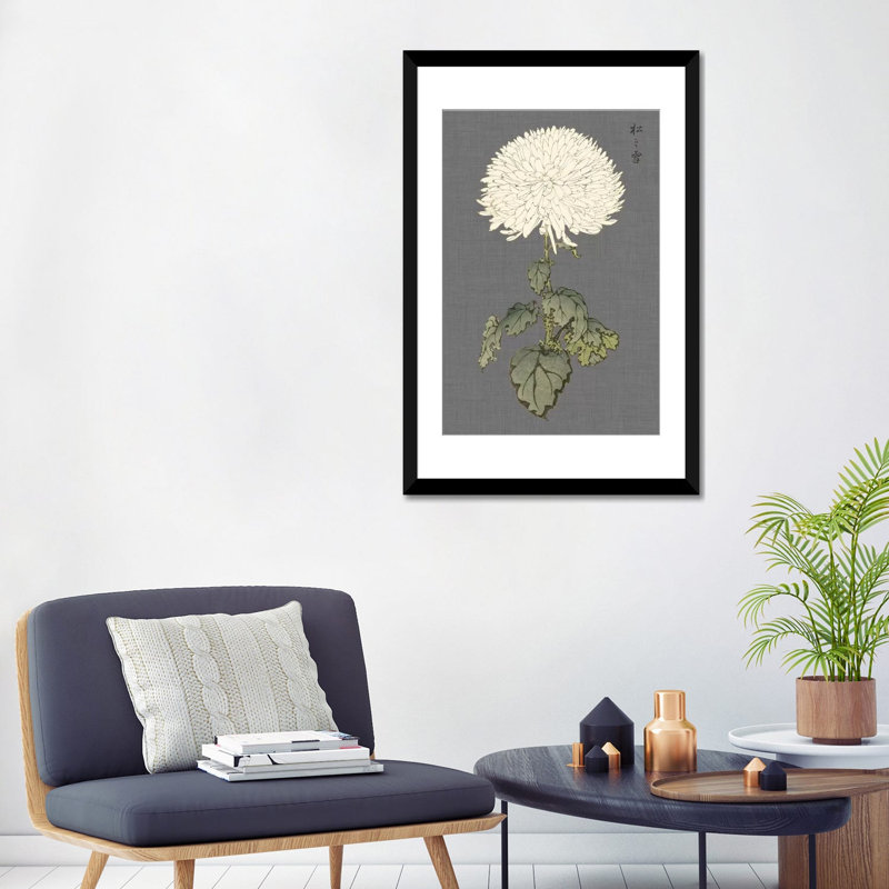 «Dramatic Ivory Mums I» par Vision Studio - impression sur toile tendue, H 32 po x l 24 po x P 1 po, Blanc