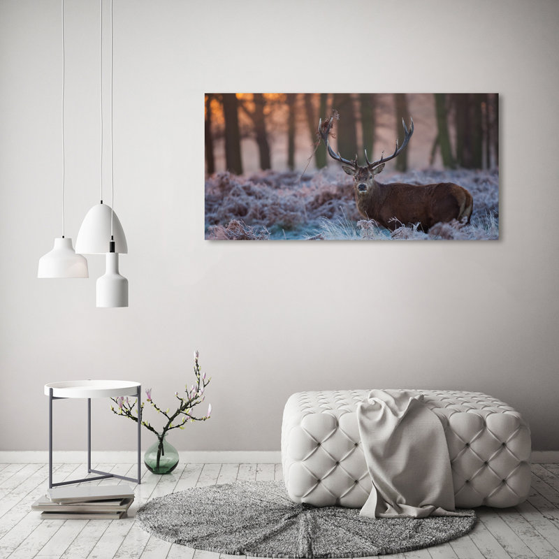 Deer At Sunrise - Wrapped Canvas Print