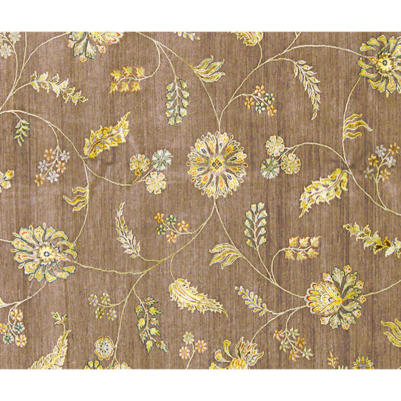 High-Quality Hand-Knotted Brown Area Rug
