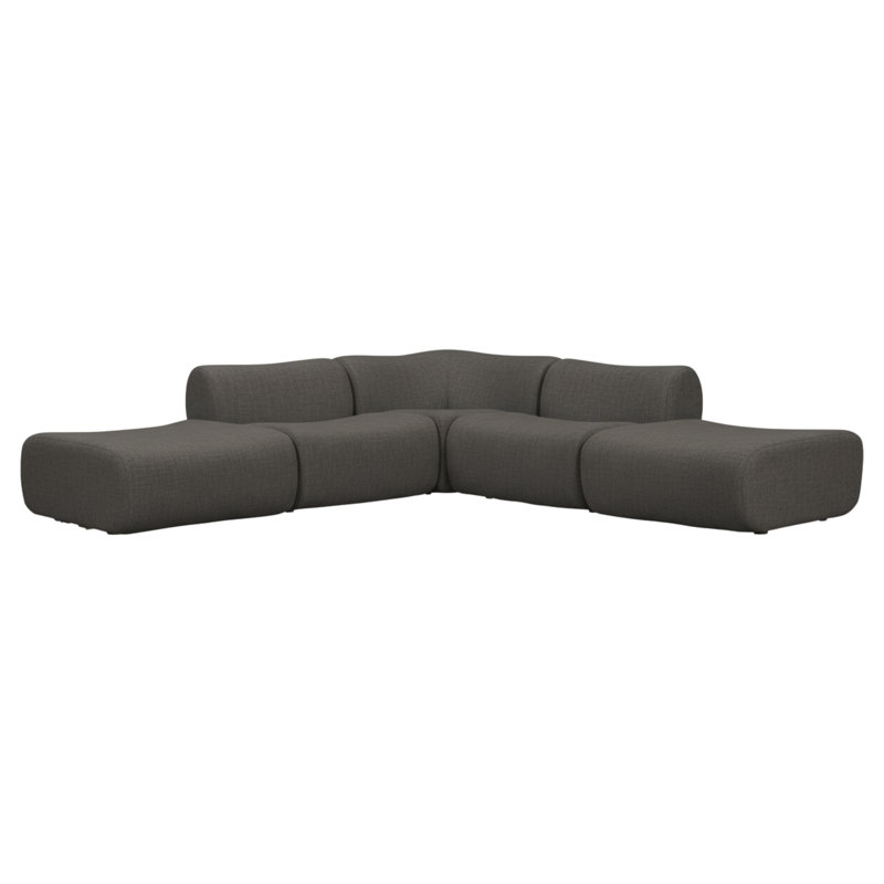 Canapé modulaire 5 pièces Zenith, Mélange de polyester gris