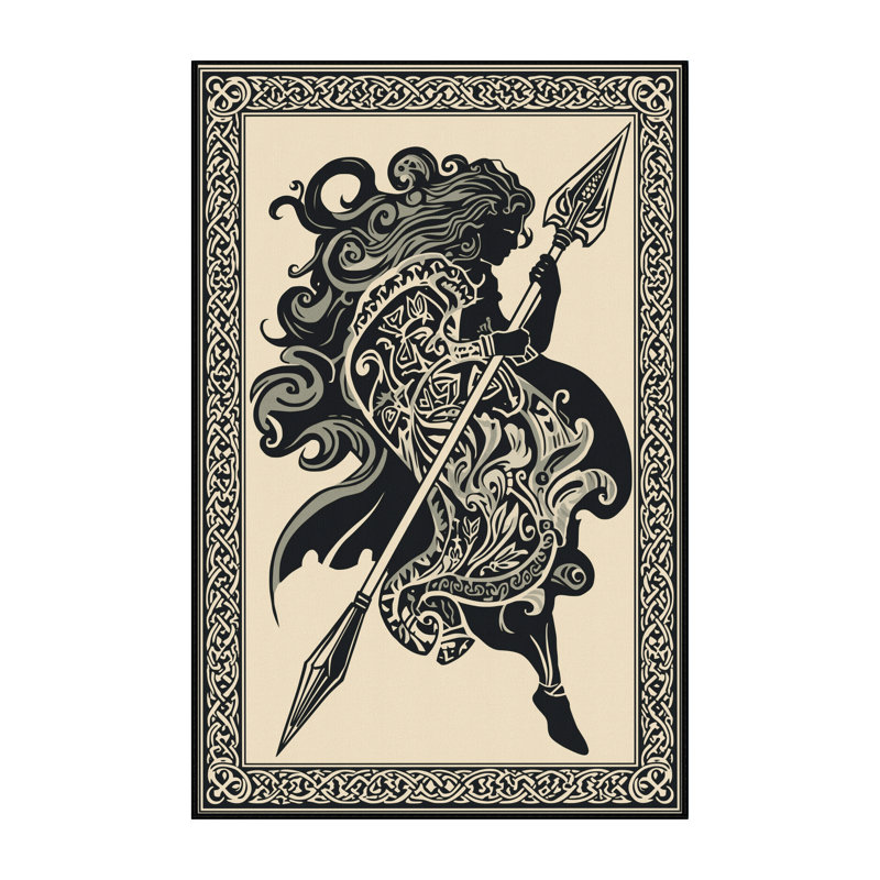 Tapis damassé classique beige lavable à la machine Joyce Cuchulainn, 8 x 10