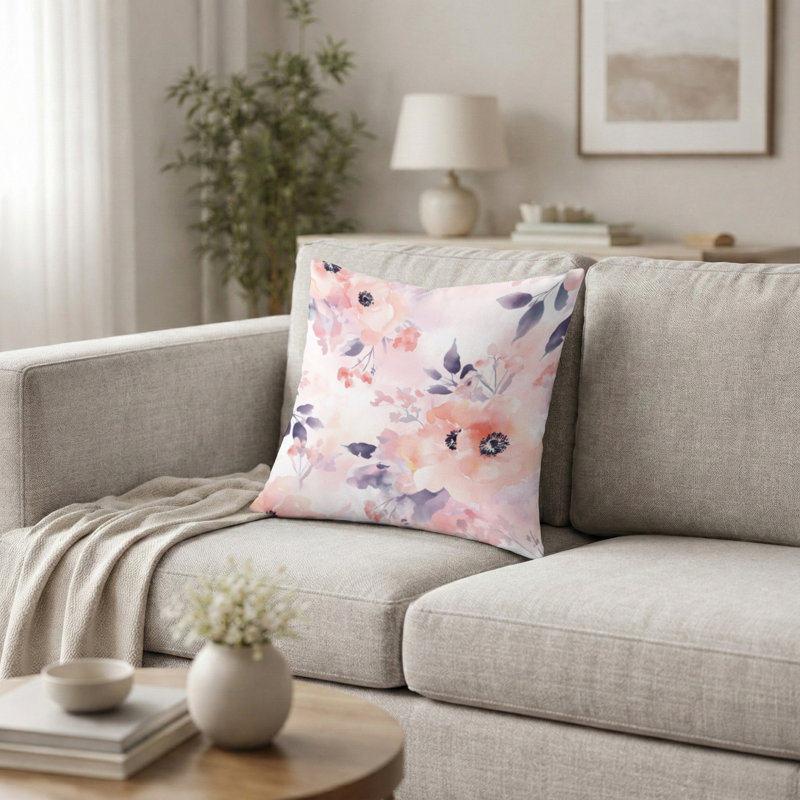 Coussin Floral, H 16 po x l 16 po