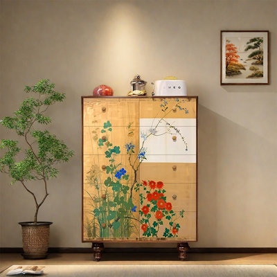 Armoire de rangement en pin avec plateau large
