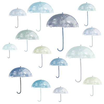 Watercolour Umbrellas - Wrapped Canvas Painting