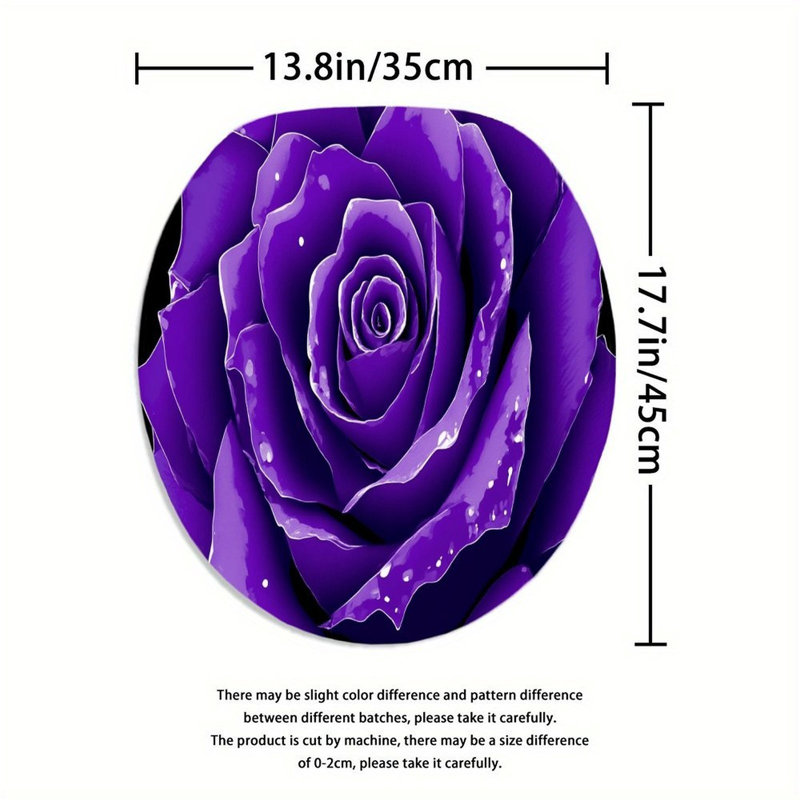 Collection de tapis de salle de bain 3 pièces mauve à imprimé rose mauve